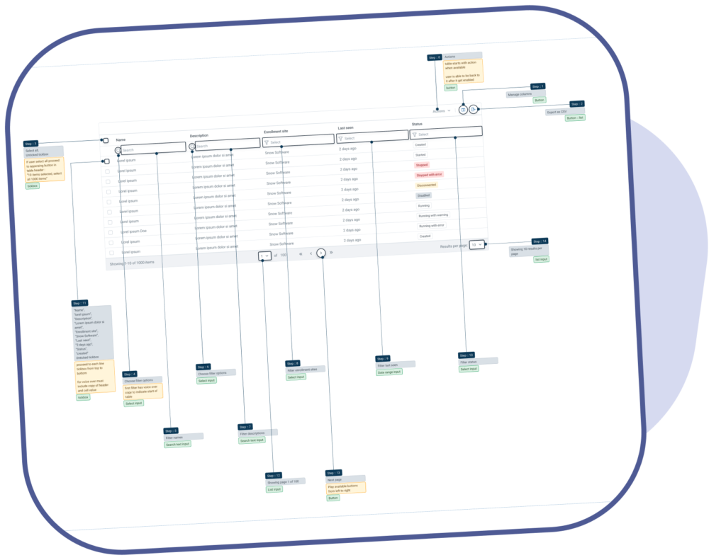 screenshot showing accessibility path for a tabe